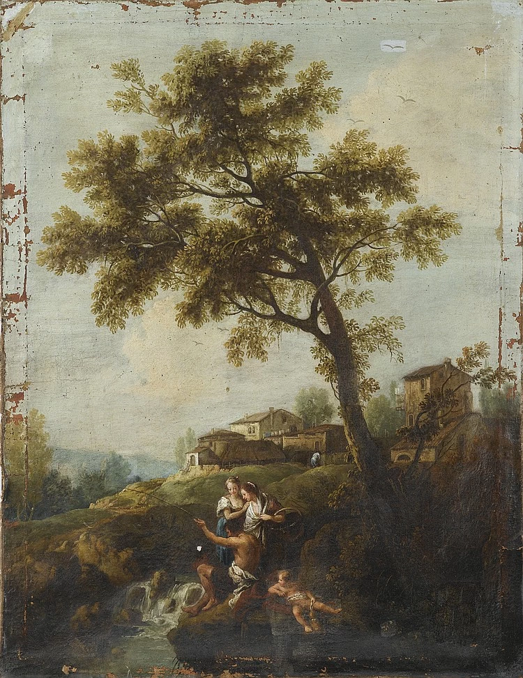 Paesaggio di campagna con figure